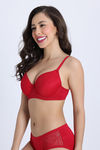Zivame Beautiful Basic Padded Regular Wired 3/4th Coverage Tshirt Bra - Jalapeno Red — thumbnail 2